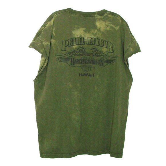 Harley Davidson Sleeveless Cut Off T-Shirt Size 2X Pacific Pearl Harbor Honolulu - Picture 2 of 12